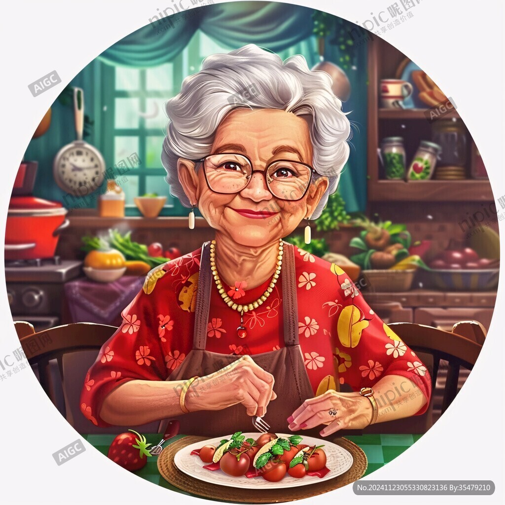 阿姨美食卡通形象