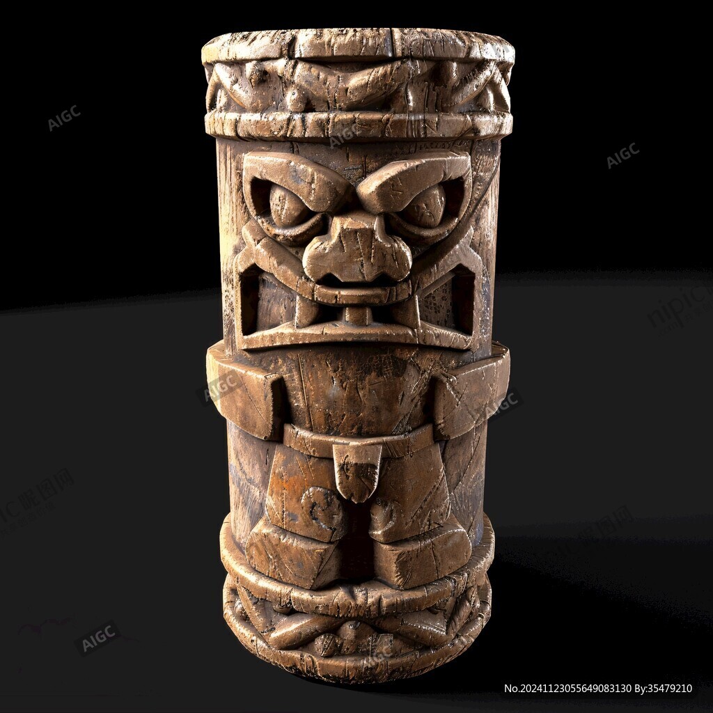 神人獸面紋柱形器