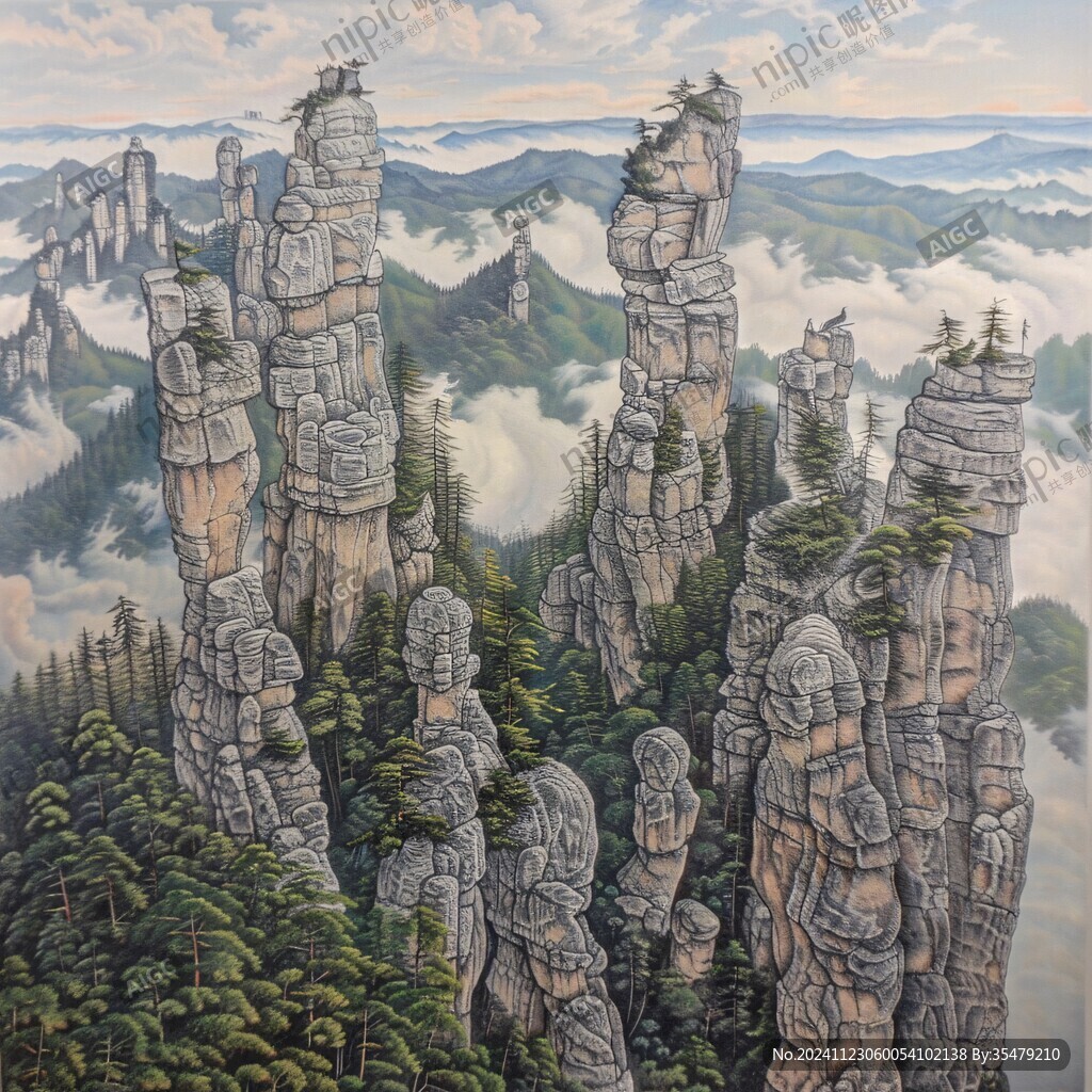 梵凈山手繪