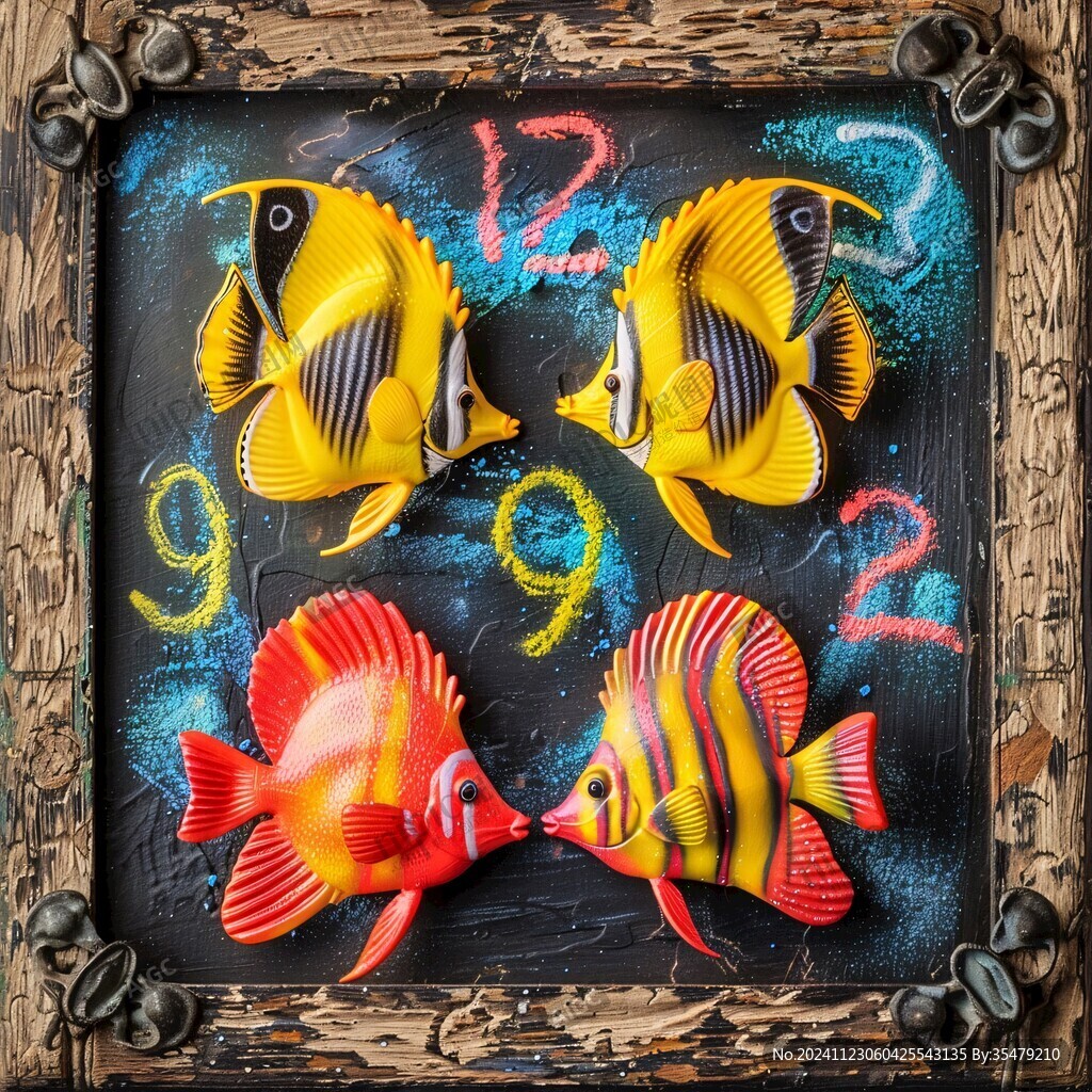 3d魚類樹脂畫