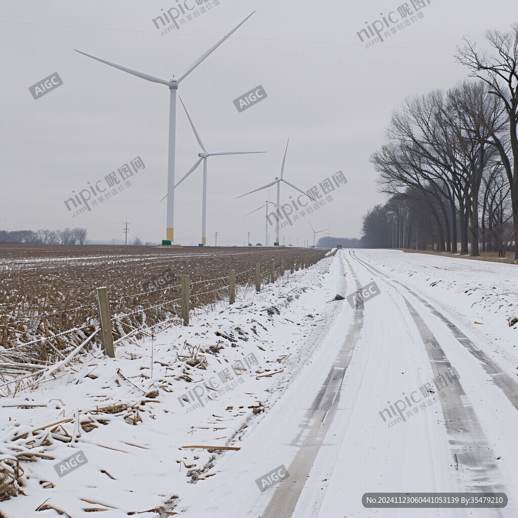 雪地上的風(fēng)電