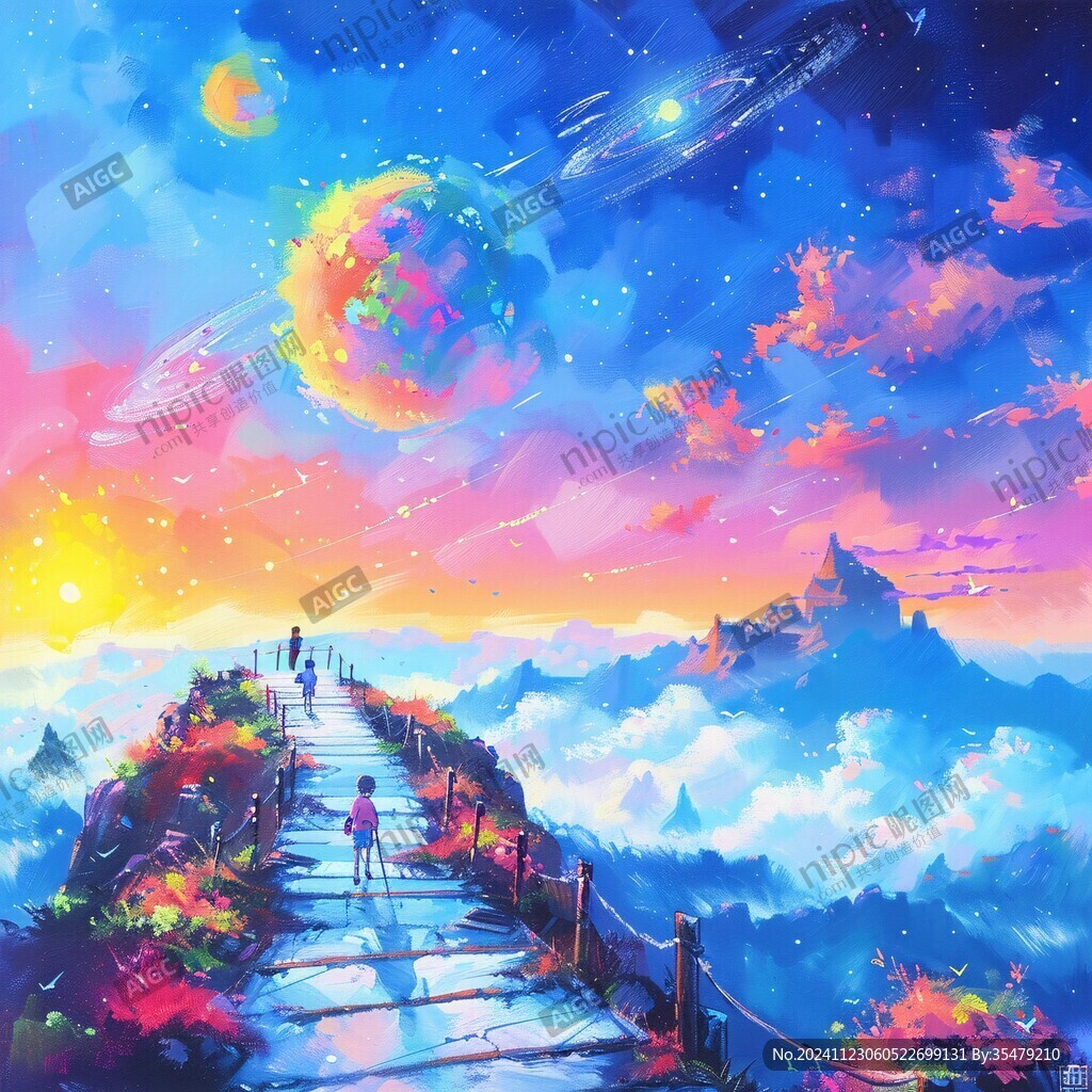 夢幻場景插畫