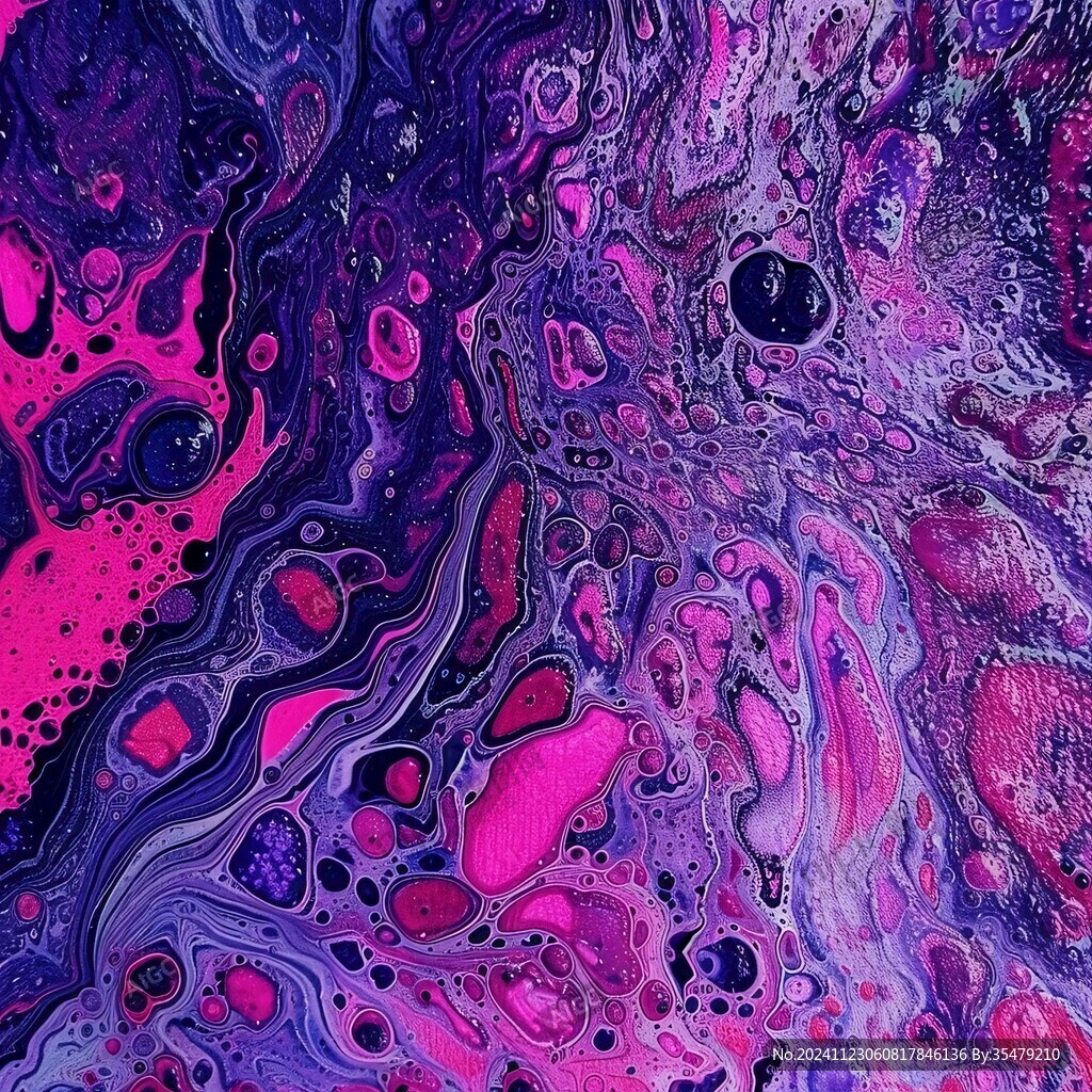 紫色夢幻細(xì)胞流體畫