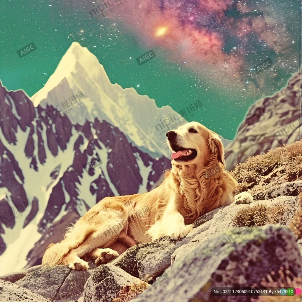 風(fēng)景中的金毛