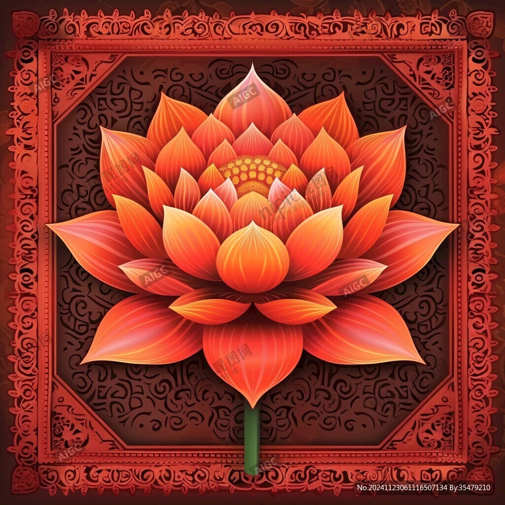 蓮花燙金素材