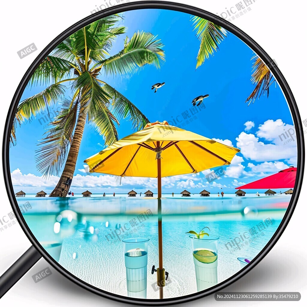 眼鏡里的海邊景色