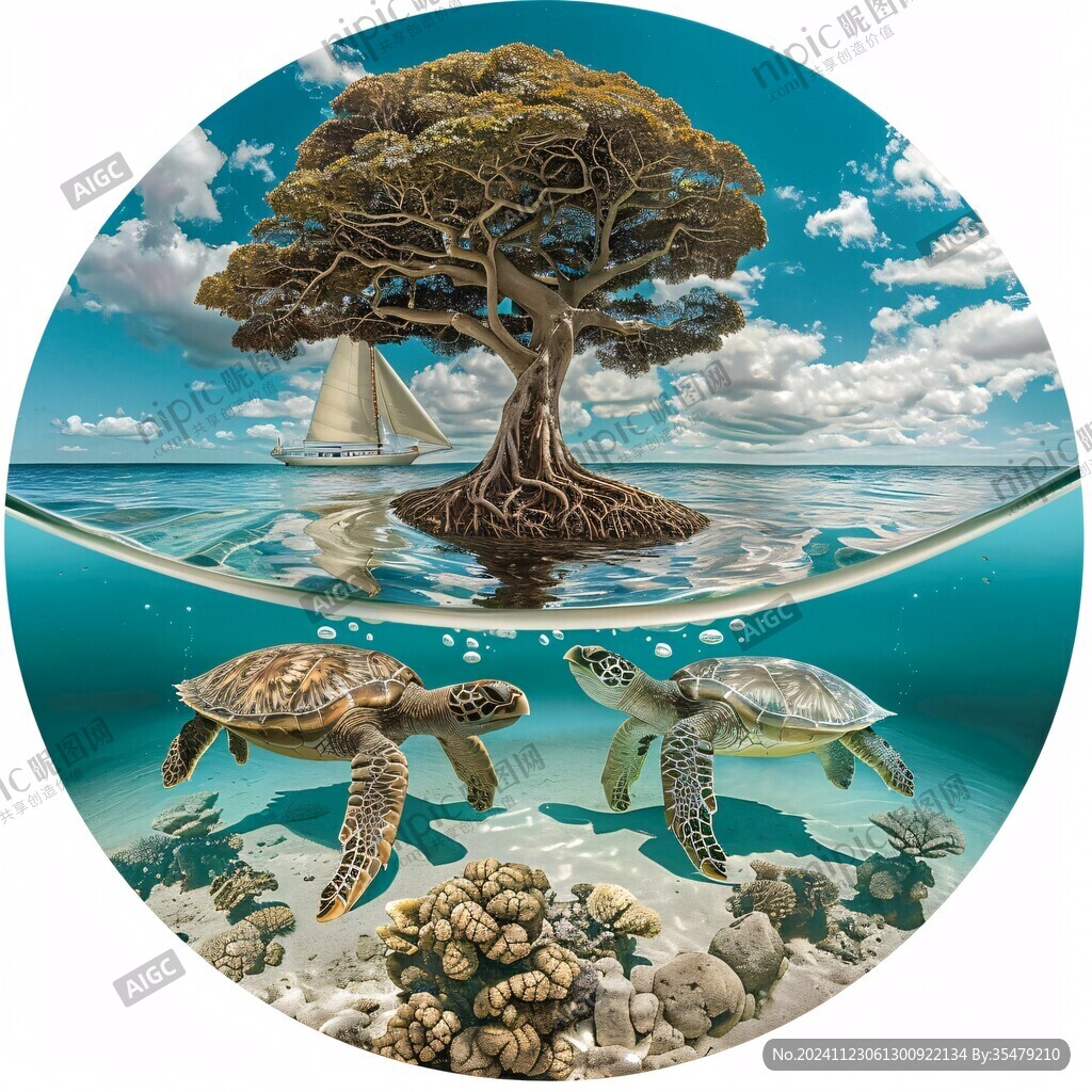 海洋3d地貼畫