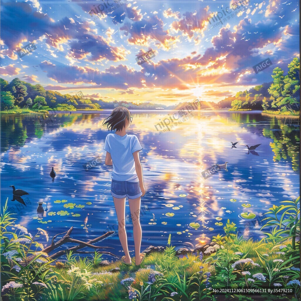 新海誠(chéng)動(dòng)漫風(fēng)裝飾畫(huà)