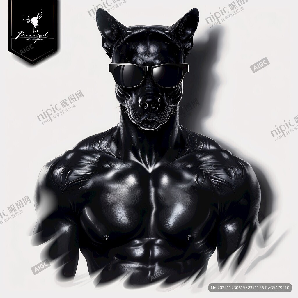 杜賓犬插畫