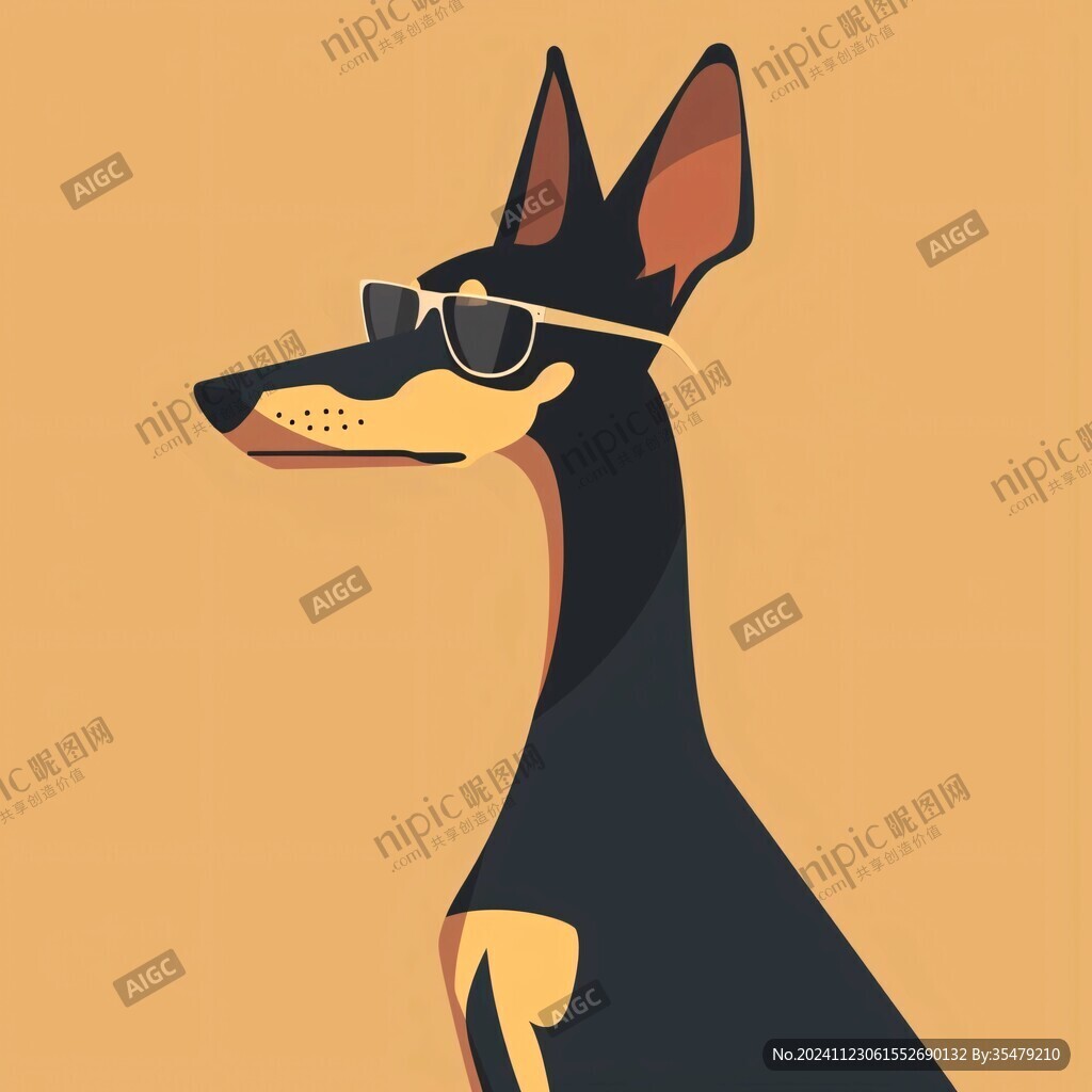 杜賓犬插畫