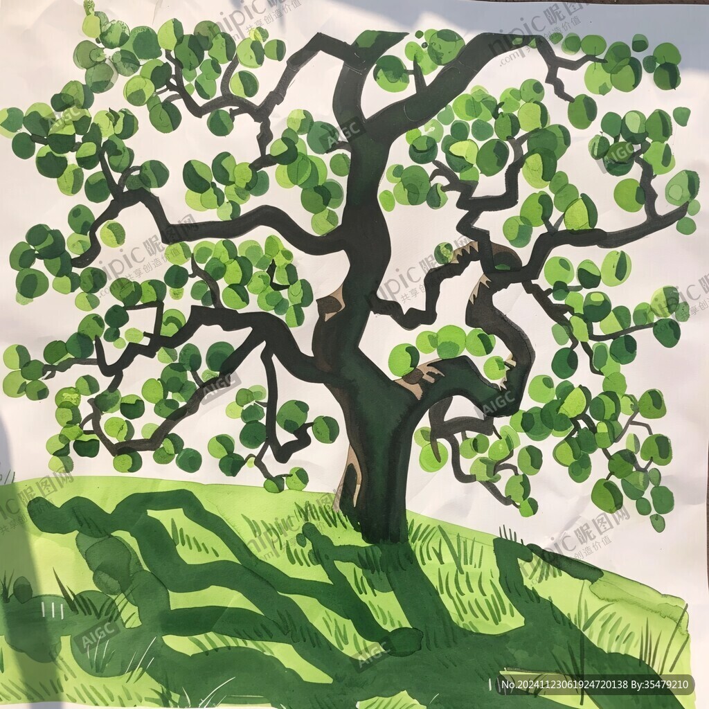 核桃樹插畫