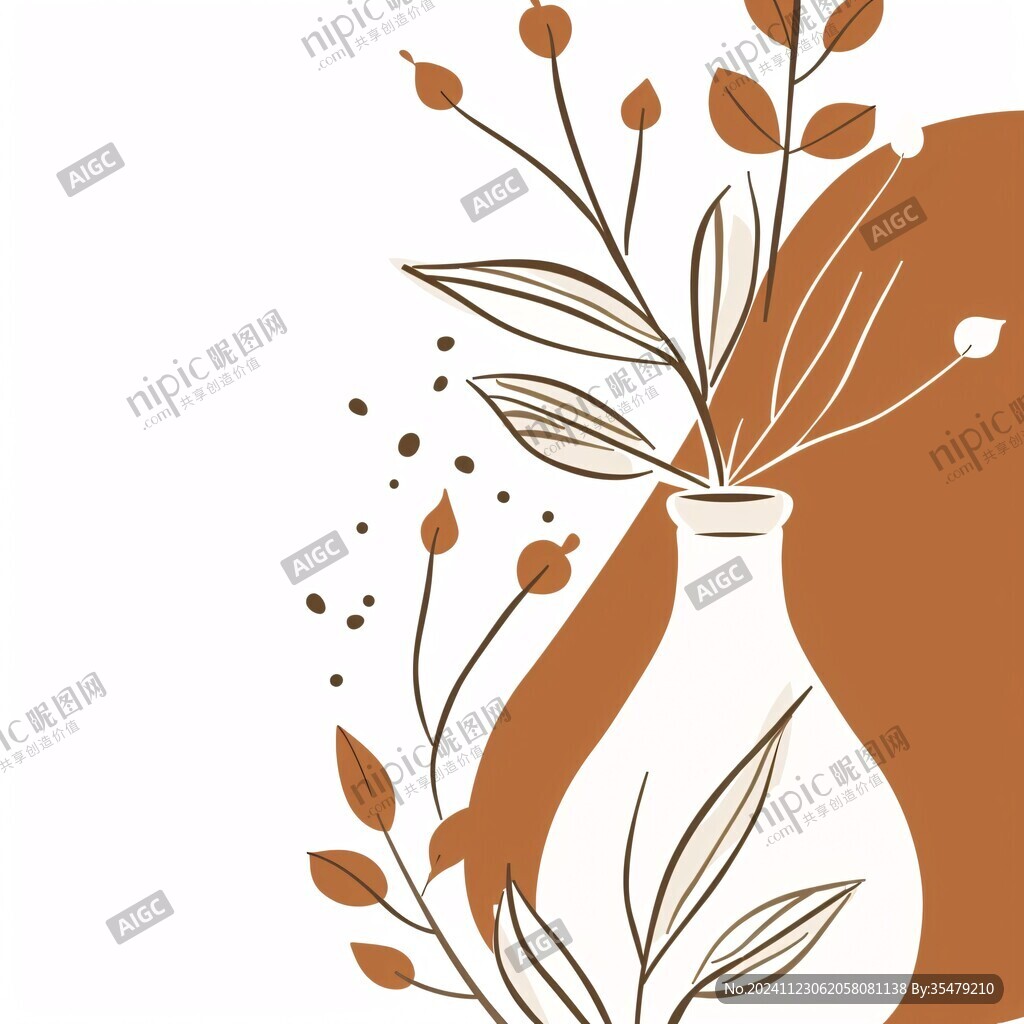 花瓶線條圖