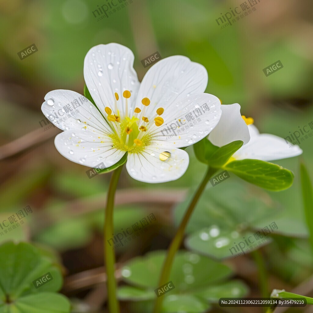 野草莓正開花白色