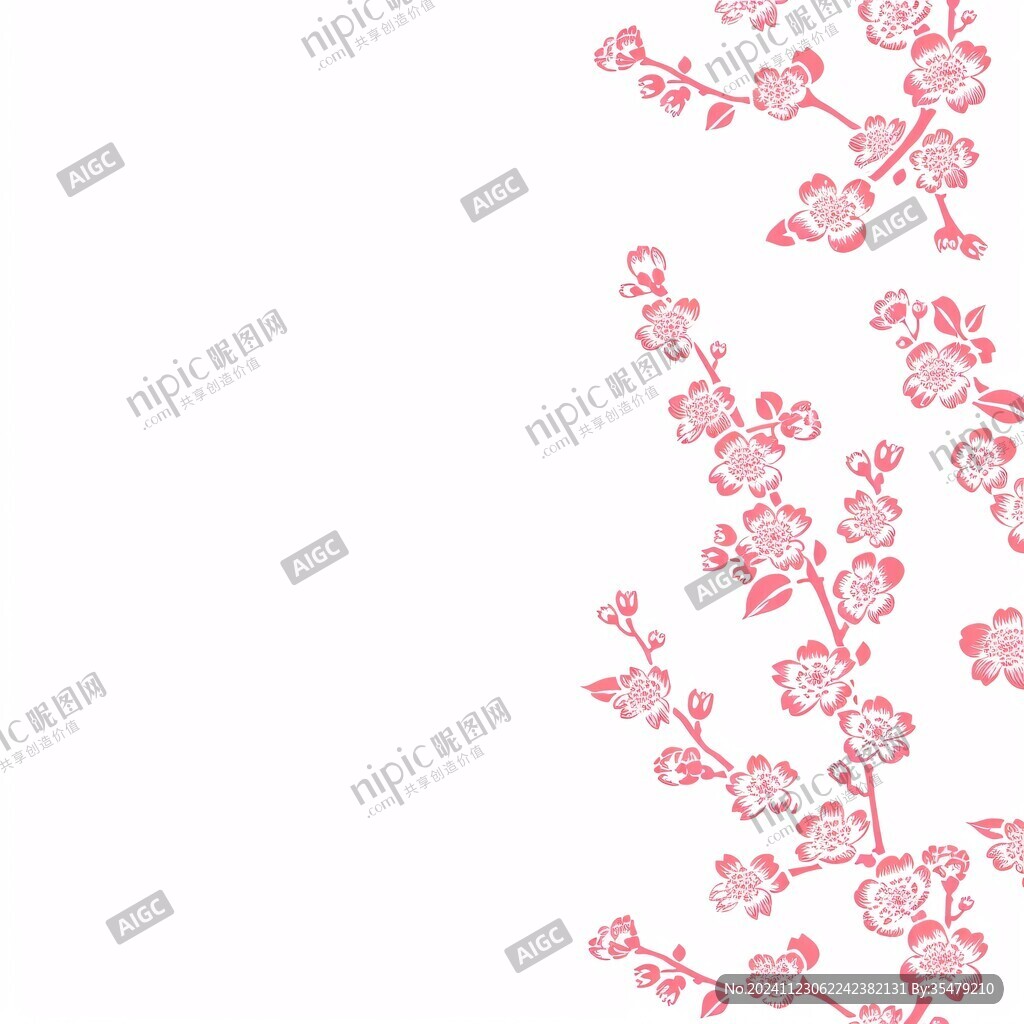 粉紅色黑色梅花花紋