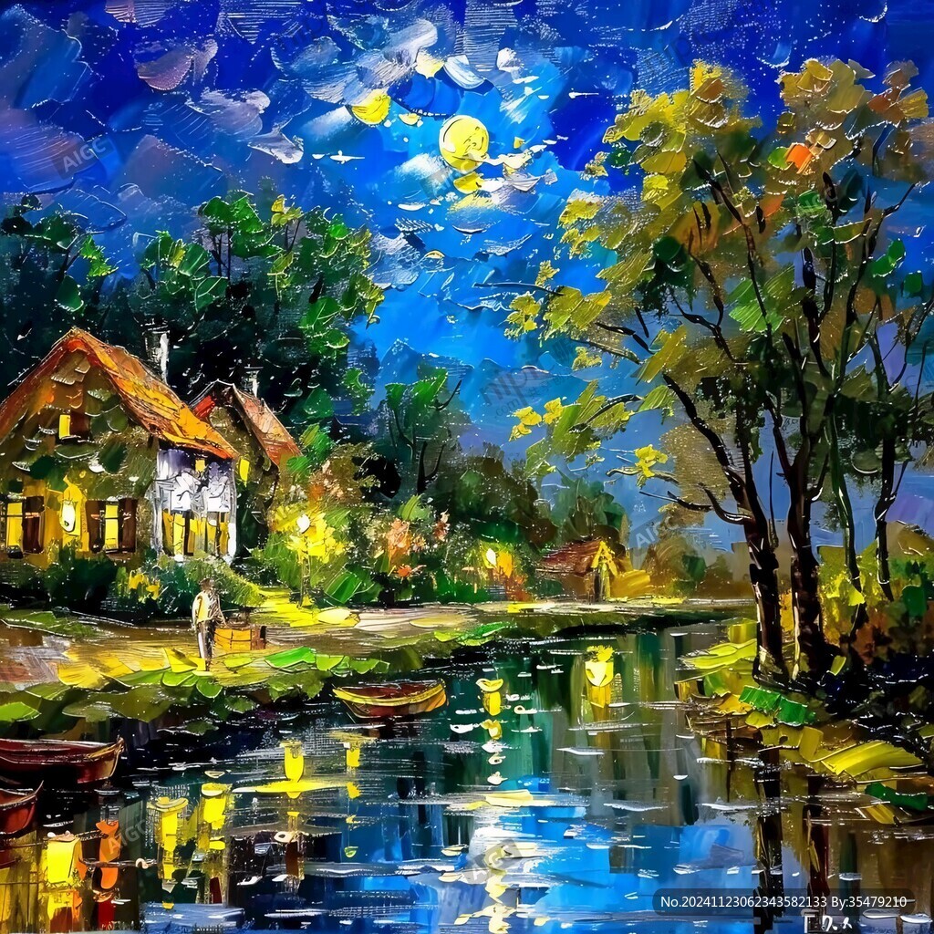 夢幻夜晚立體畫