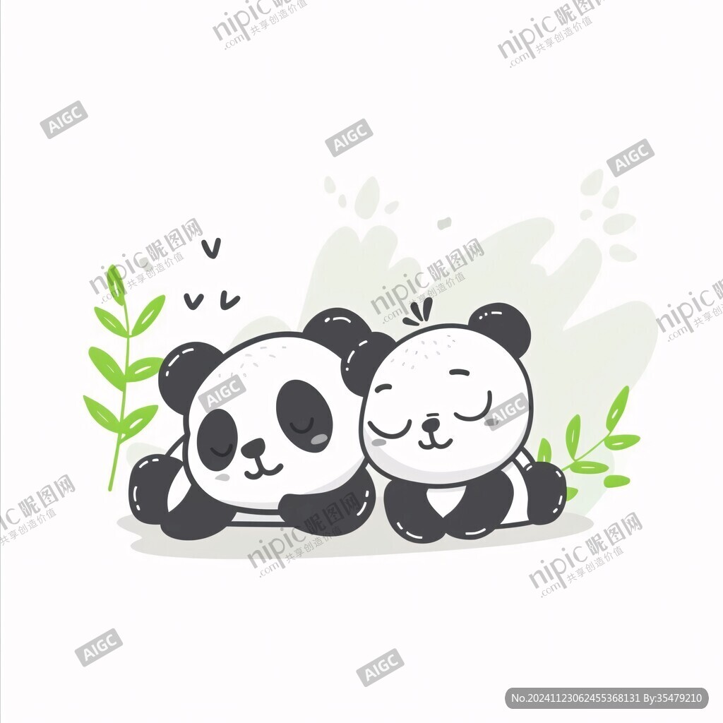 手繪卡通熊貓動(dòng)物