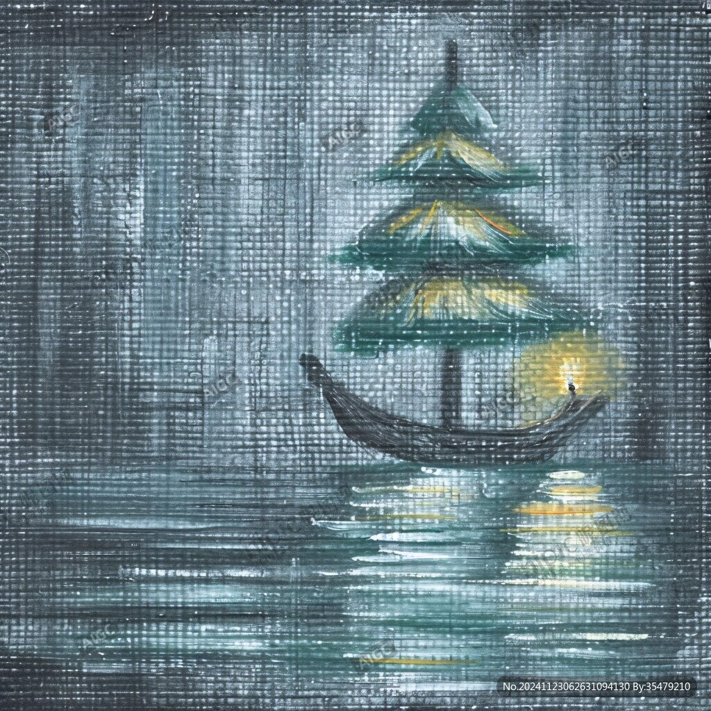 圣誕樹油畫