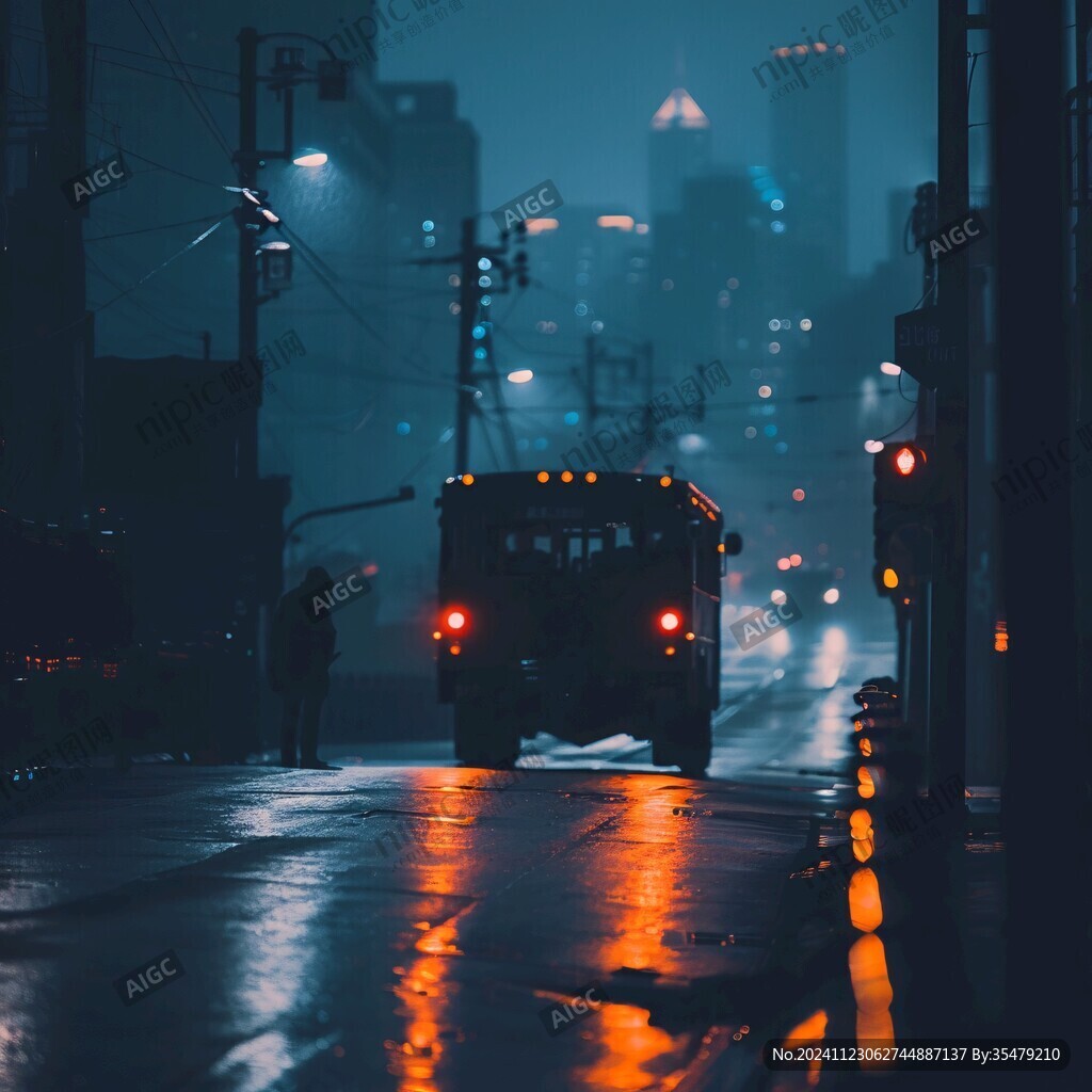 雨夜行人與車輛