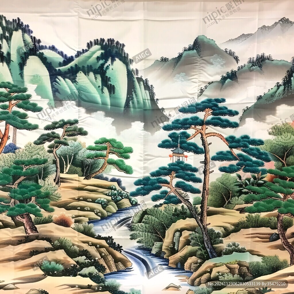 山水窗簾