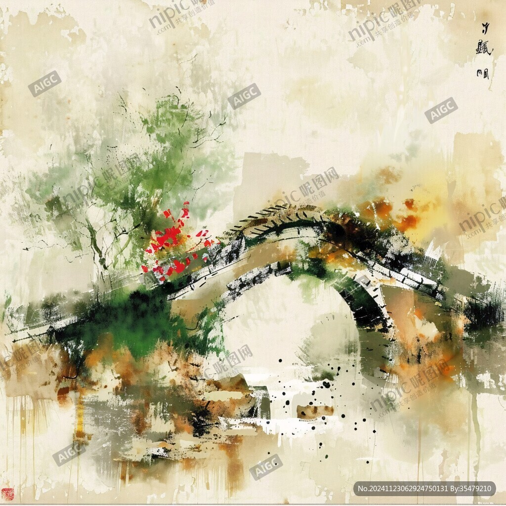 抽象水墨畫(huà)風(fēng)景圖片