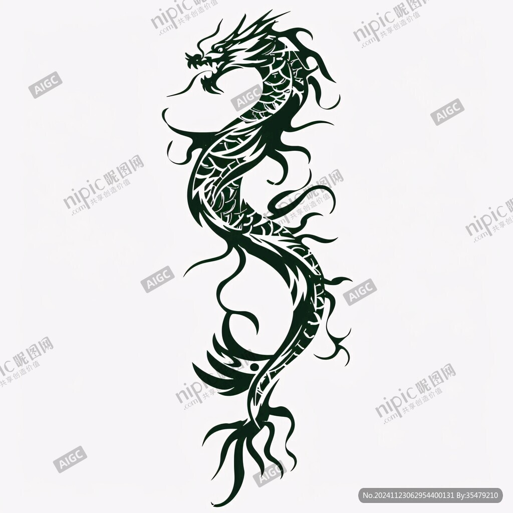 騰龍剪影圖案