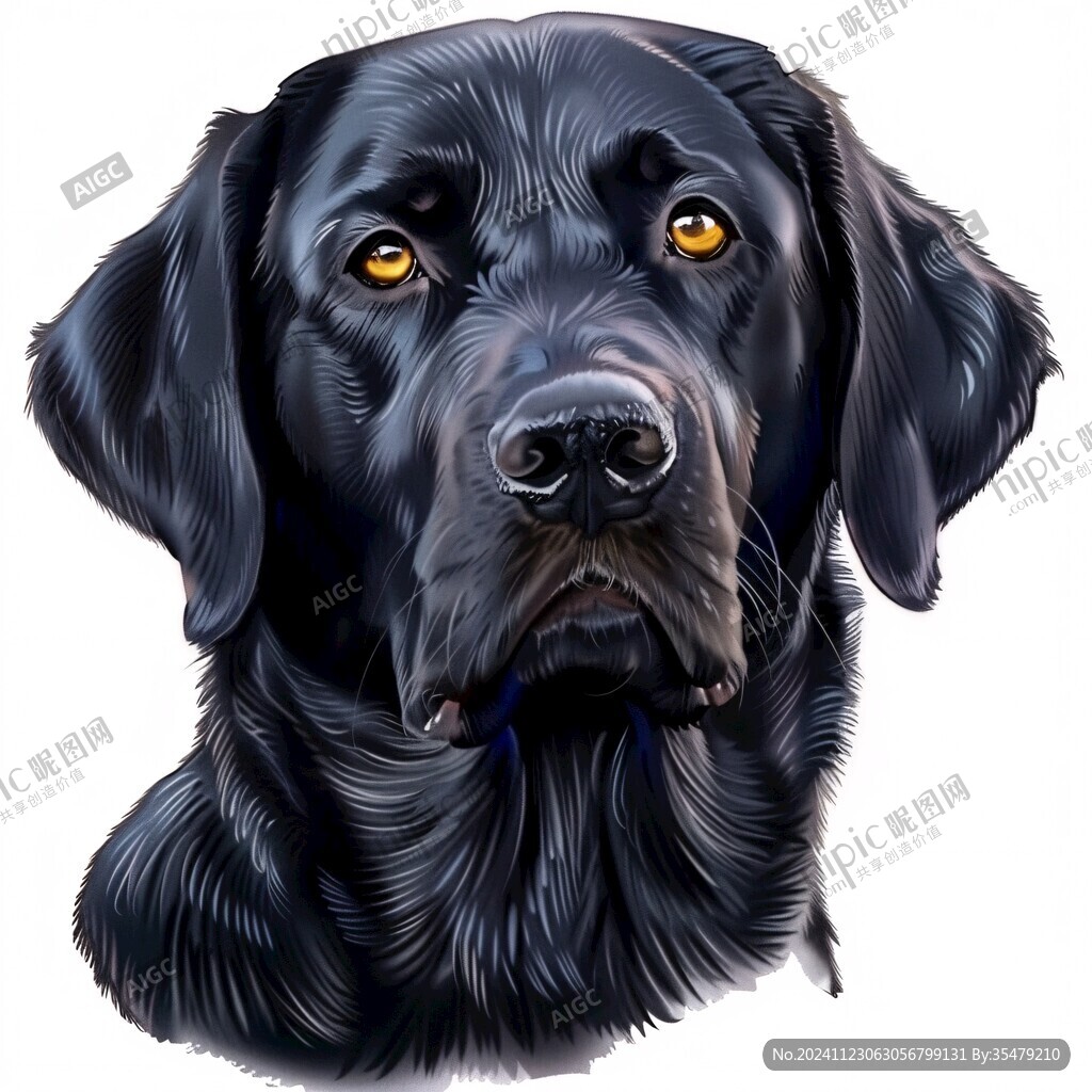 狗狗寫實插畫