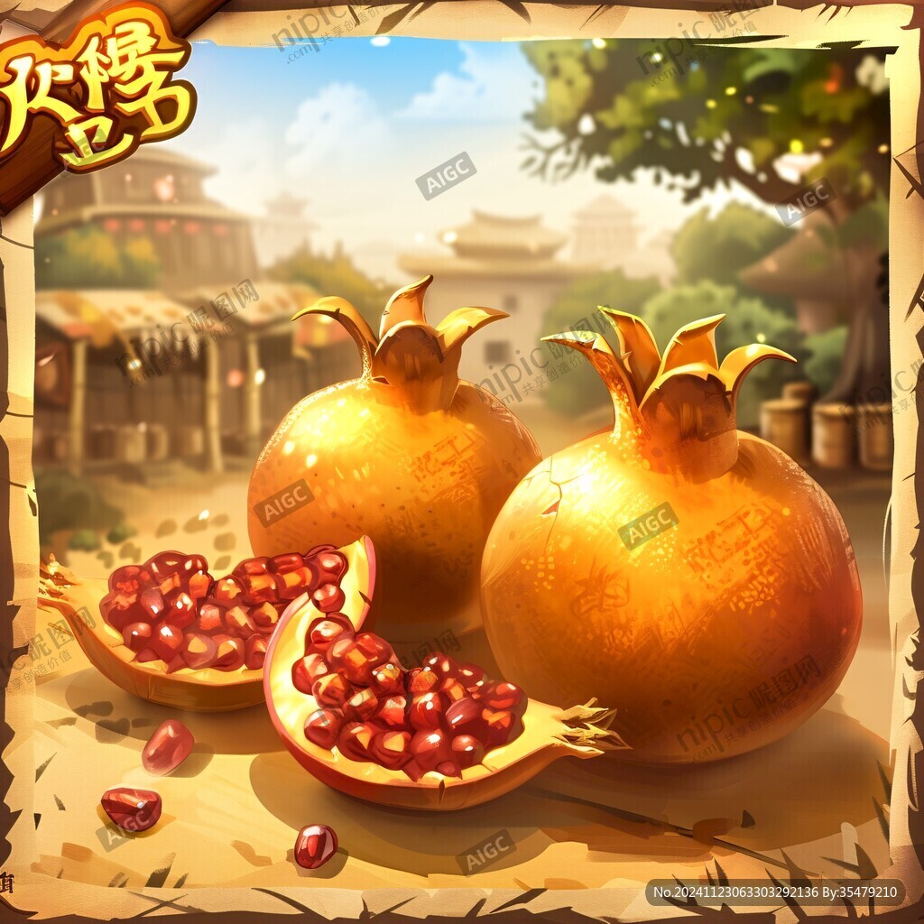 原創(chuàng)插畫石榴