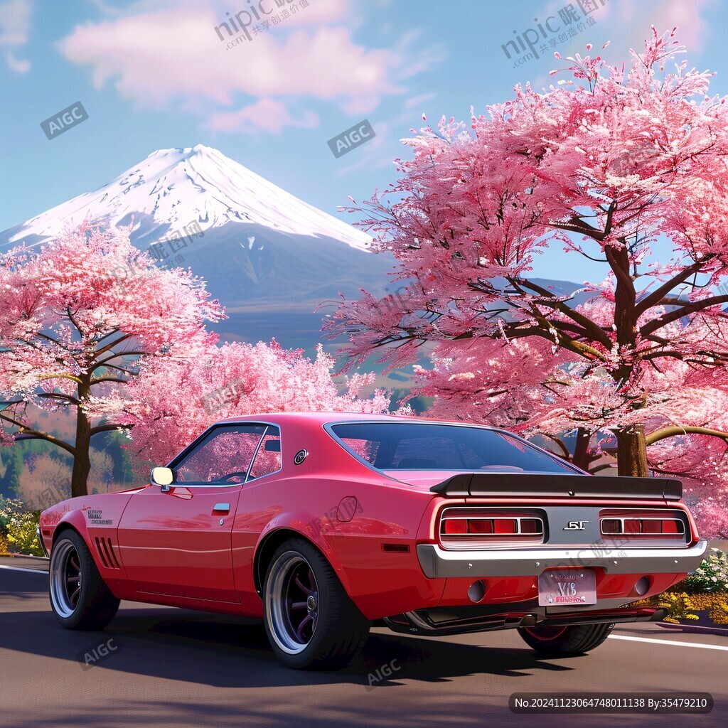 富士山櫻花盛開