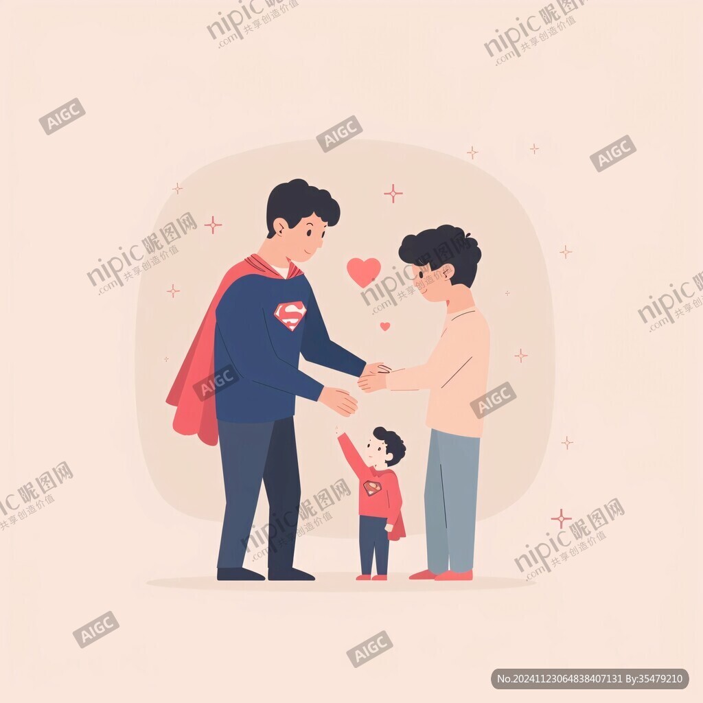 父親節(jié)扁平插畫