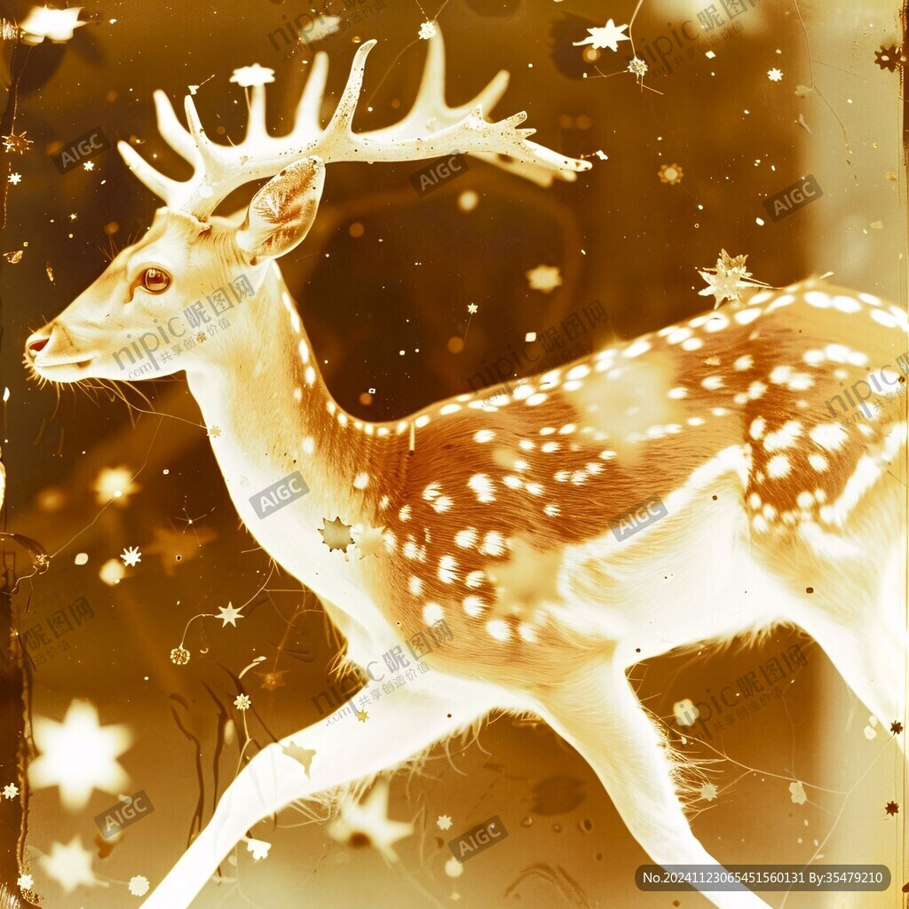 卡通唯美夢幻鹿