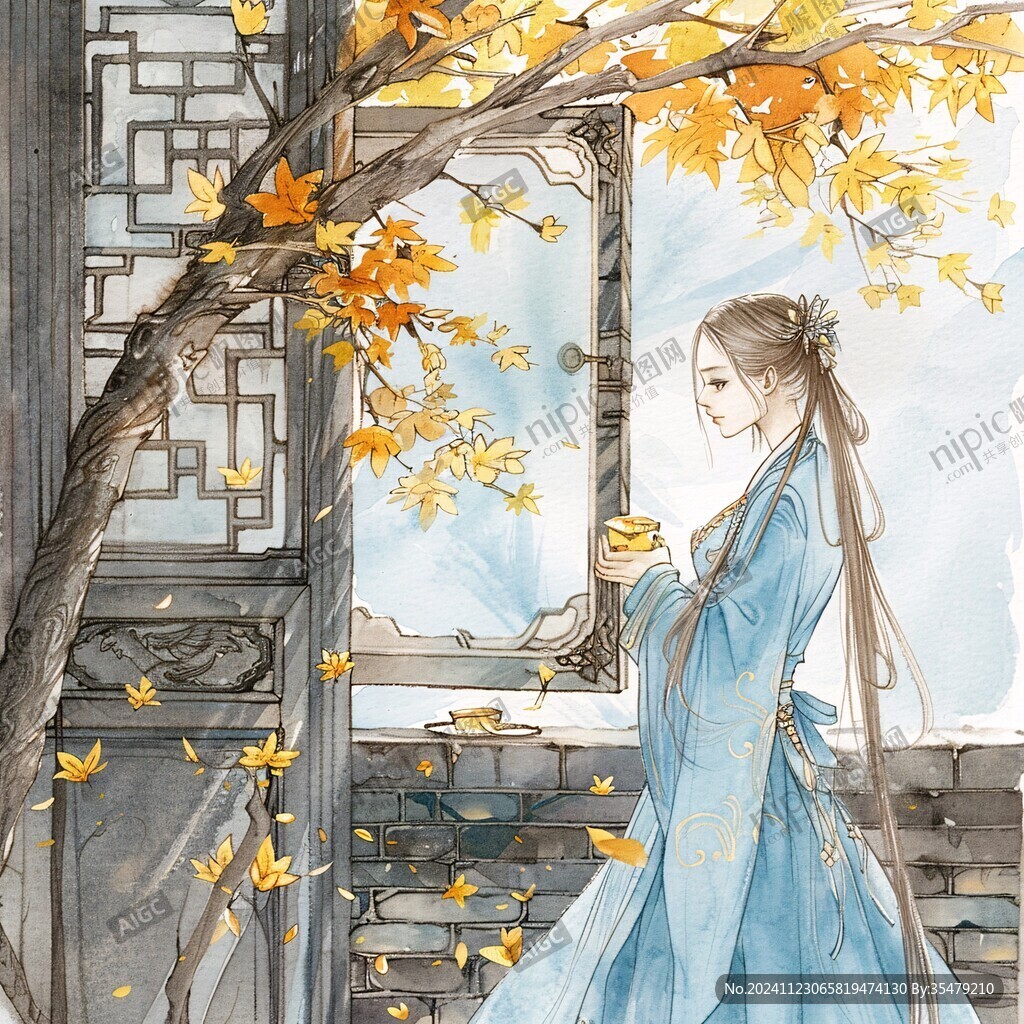 銀杏古風插畫