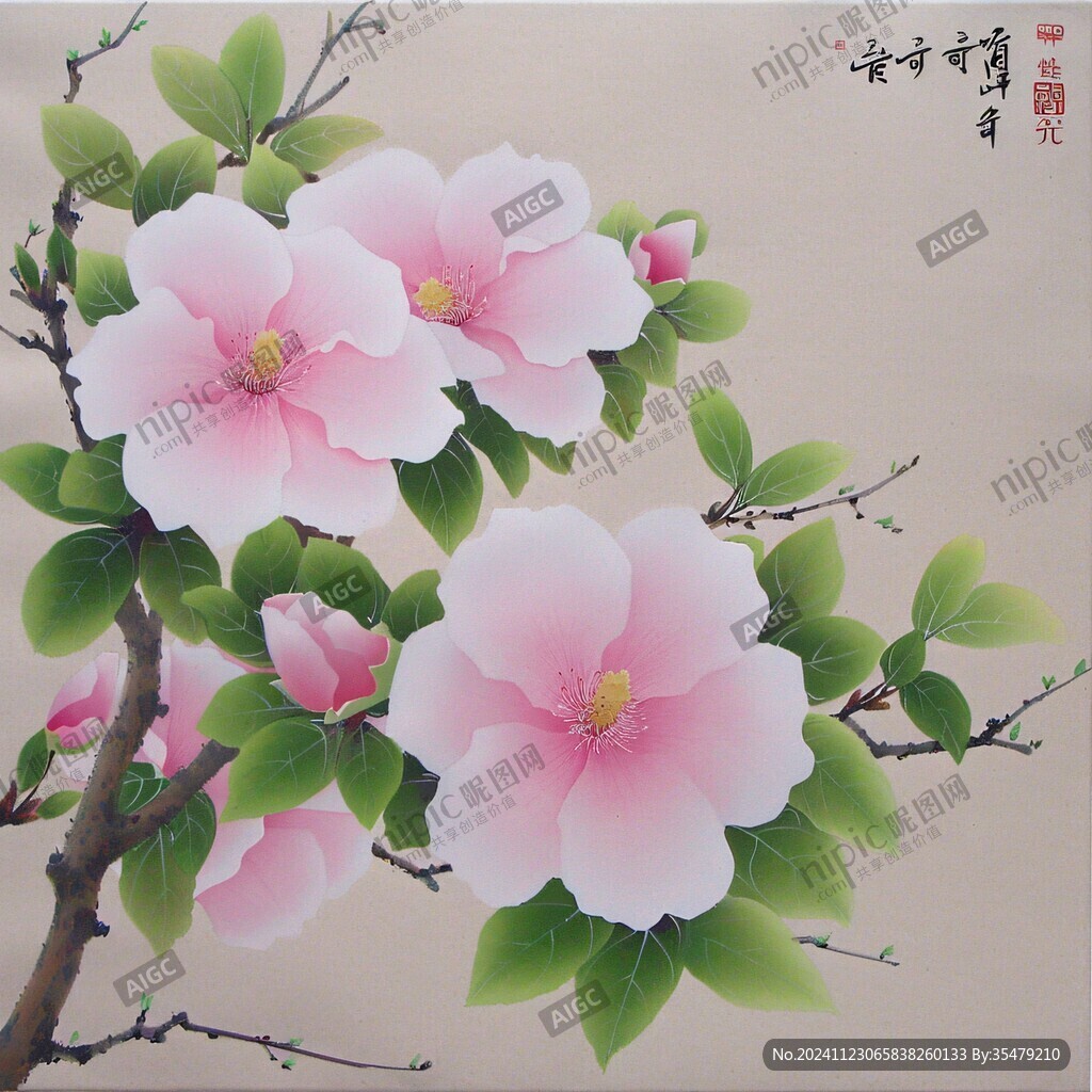 桃花高清手繪畫(huà)