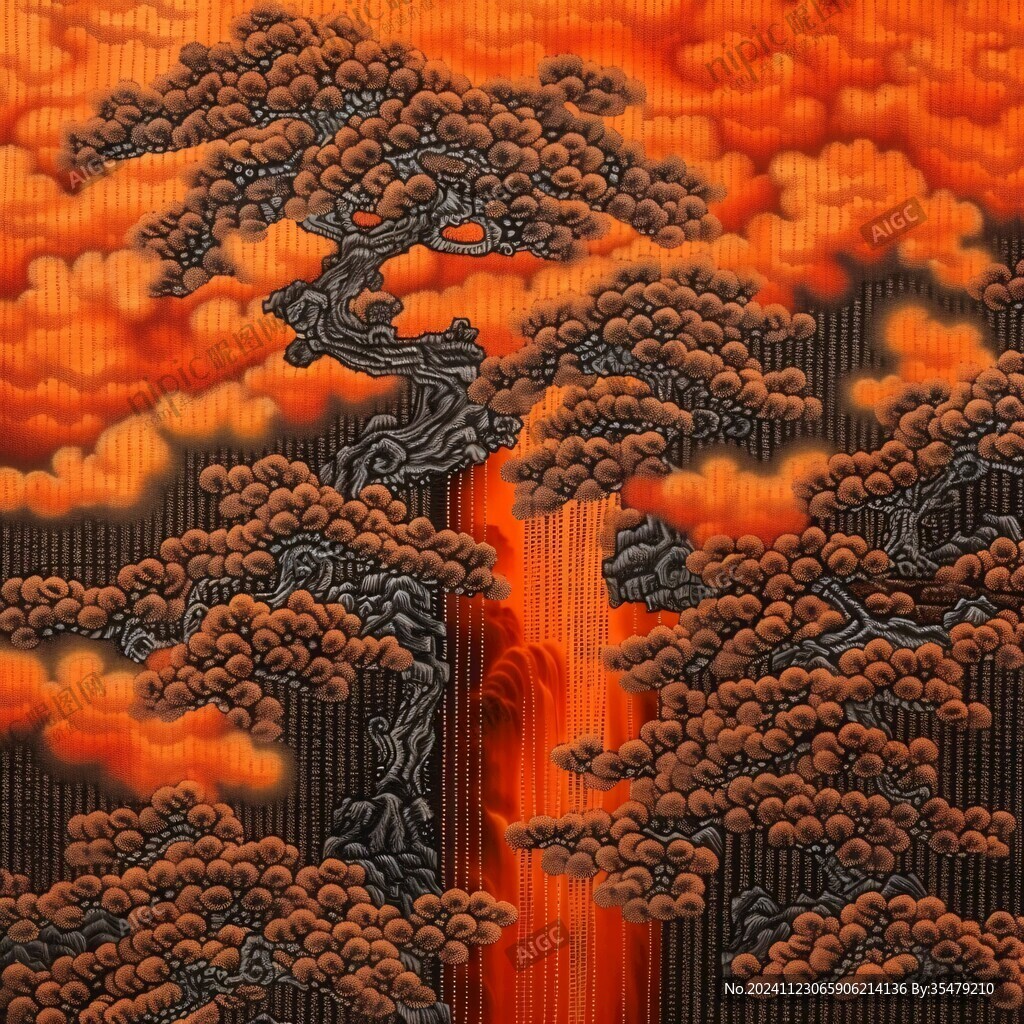 迎客松格柵背景墻