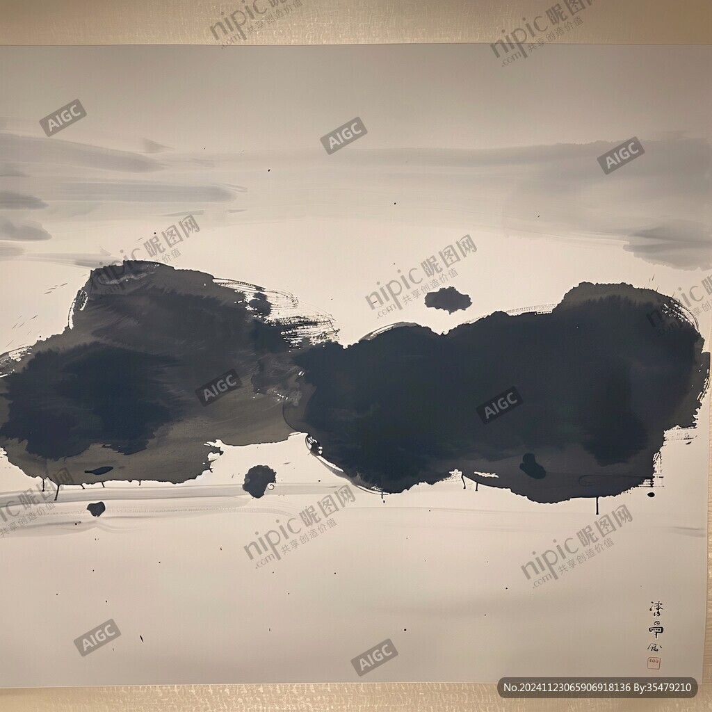 禪境潑墨畫
