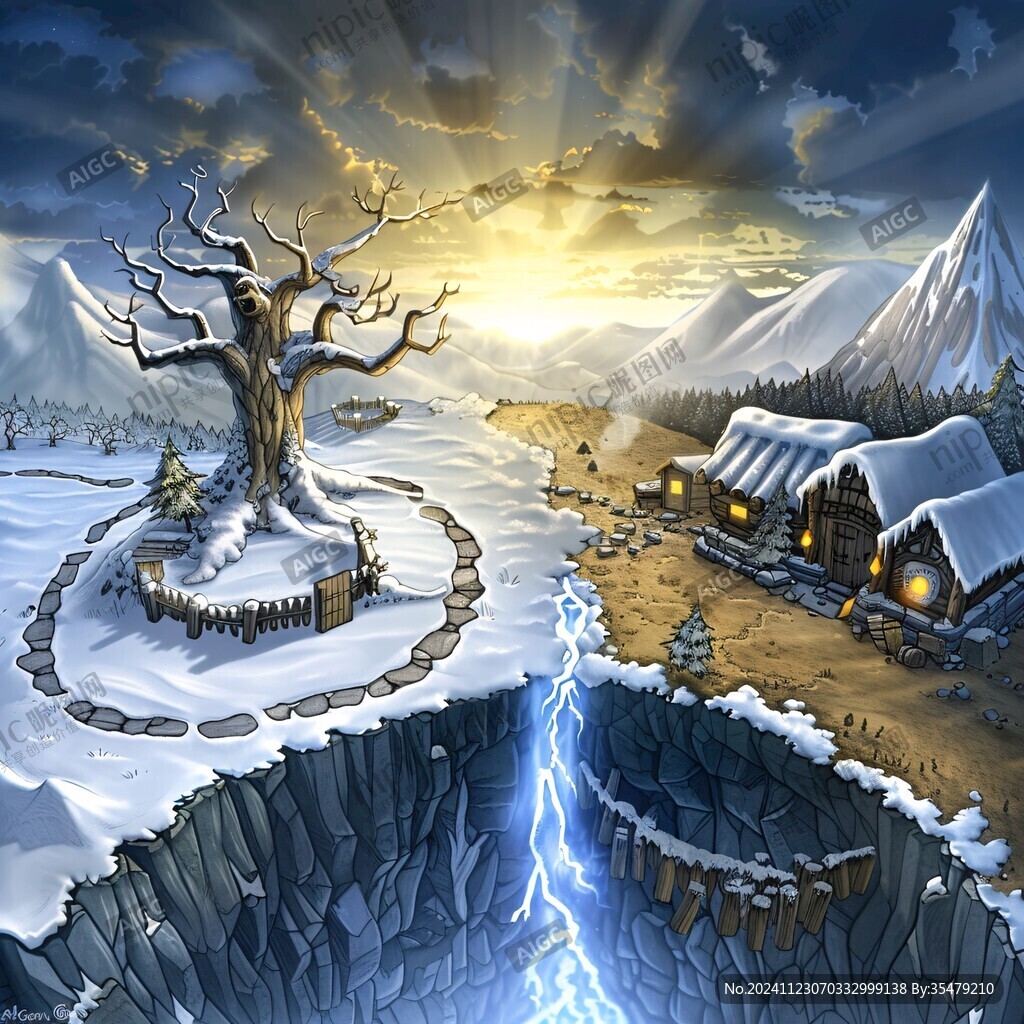 冬天風(fēng)景插畫