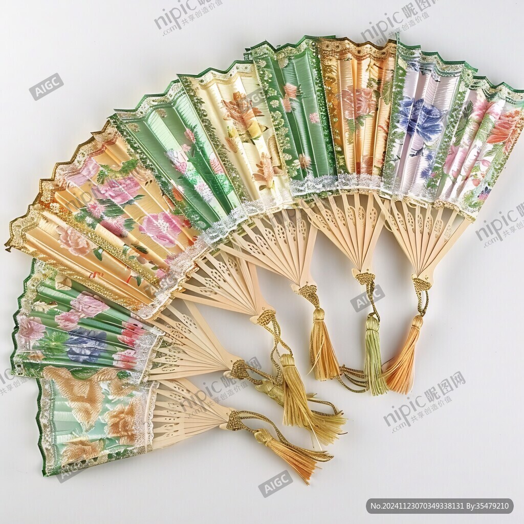 廣繡雙面折扇
