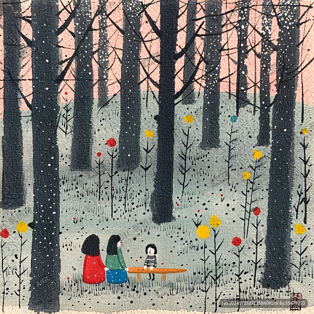 冬季溫馨插畫