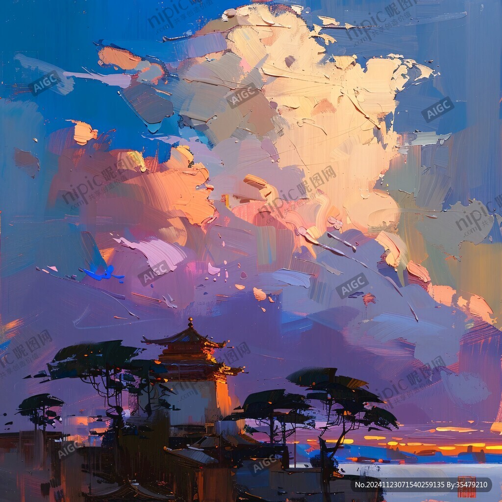 風景厚涂
