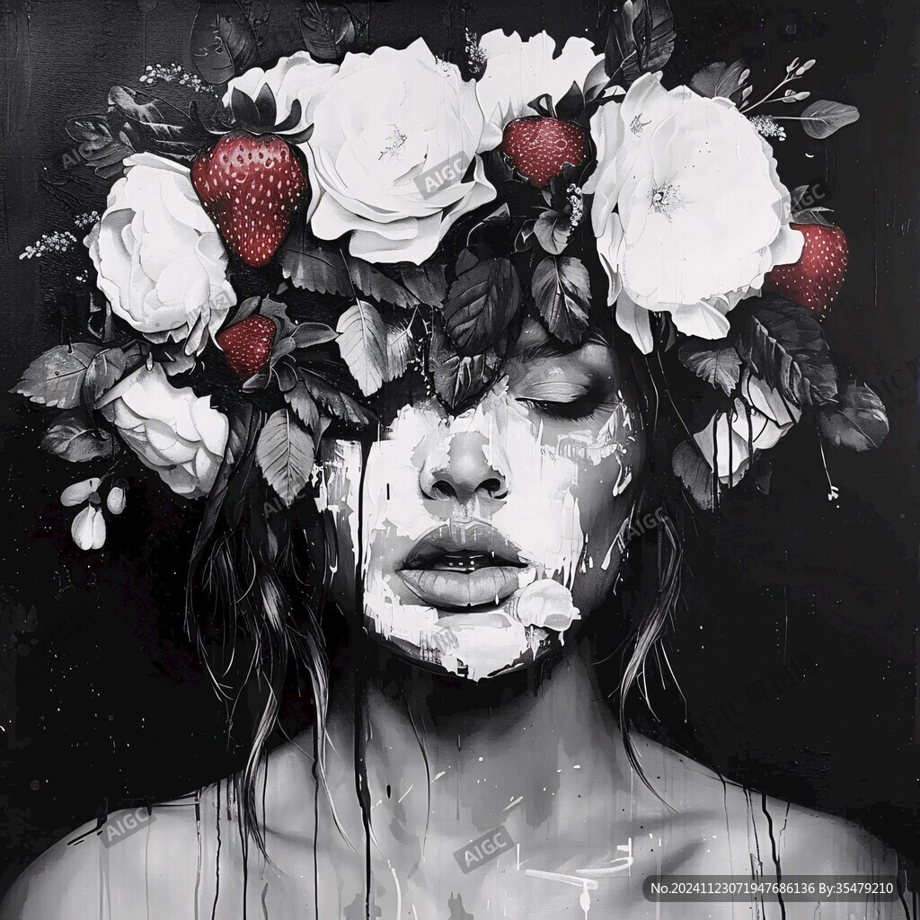 手繪草莓女
