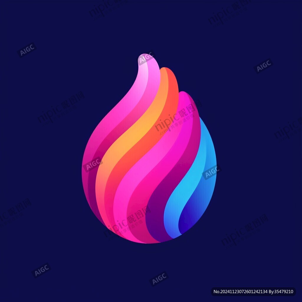 漸變插畫logo