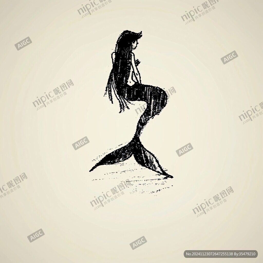 美人魚剪影