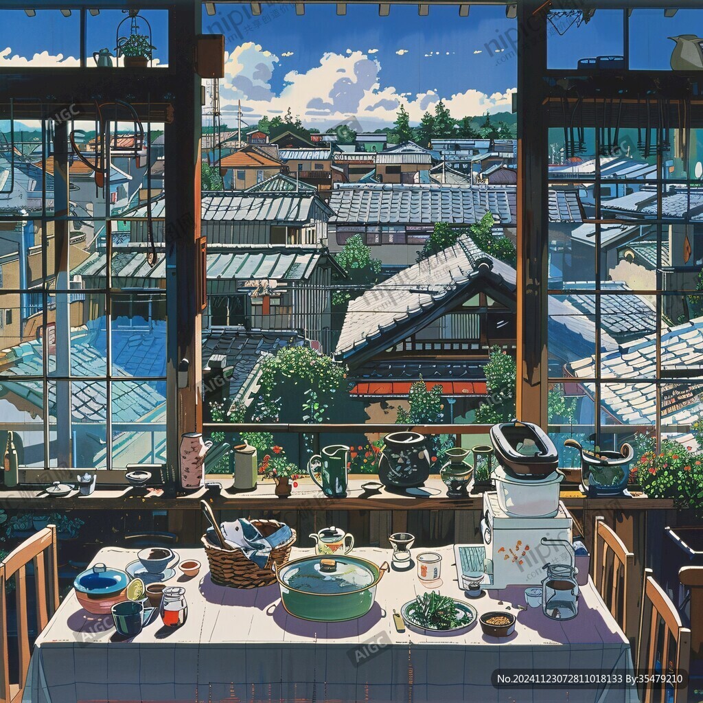 陽臺插畫