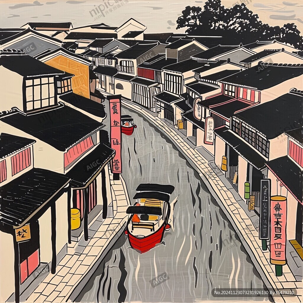 七寶古鎮插畫