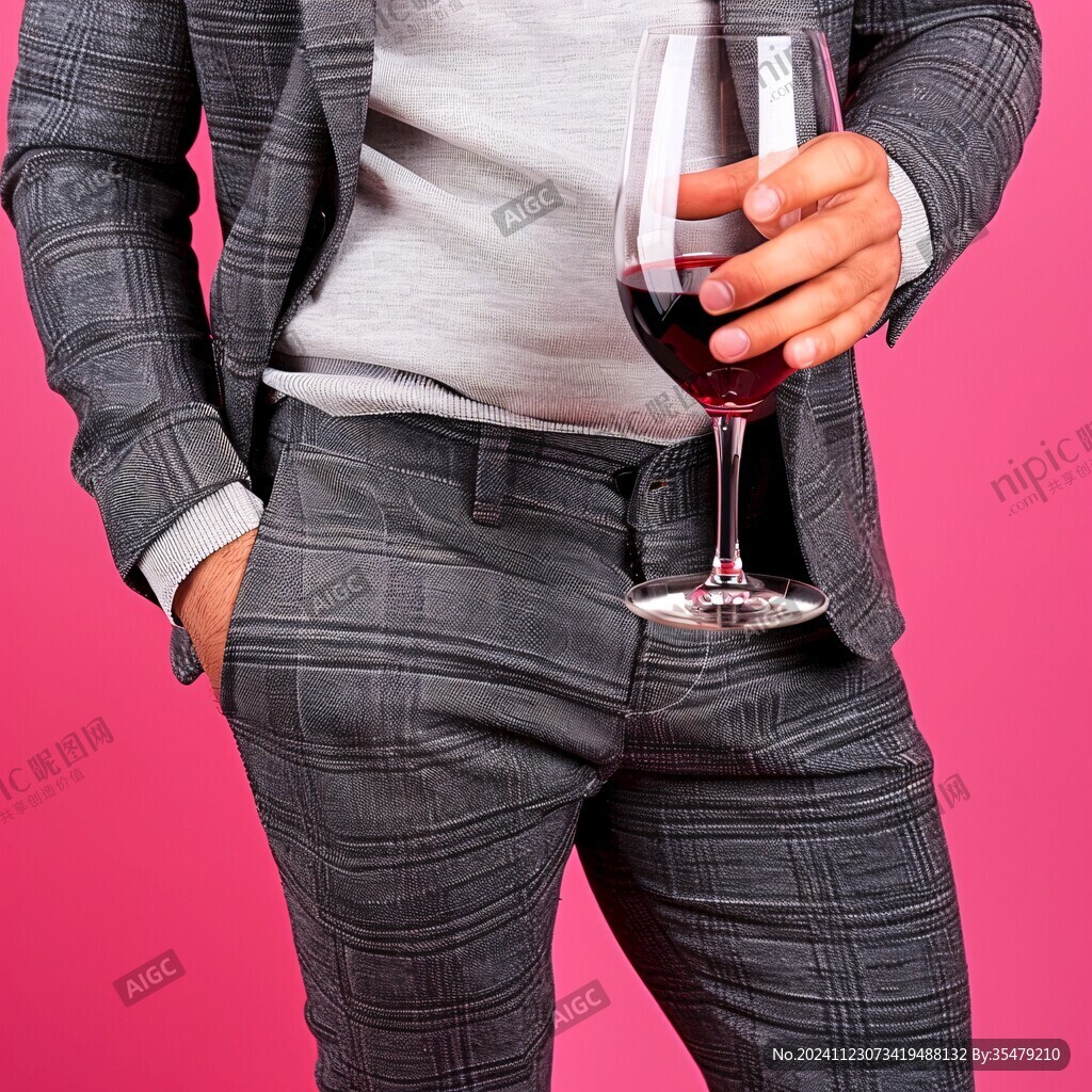端酒杯的男人