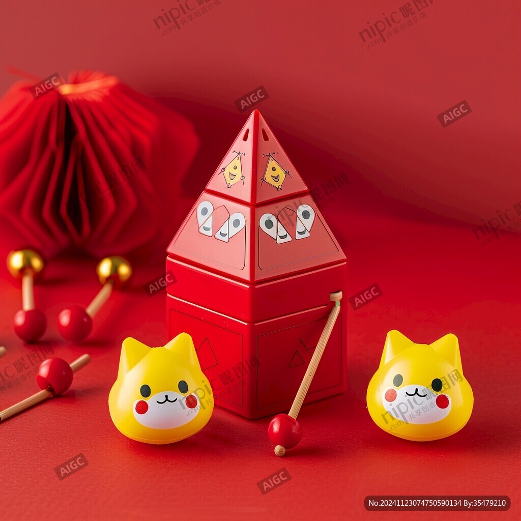 招財(cái)貓文創(chuàng)插圖包裝盒