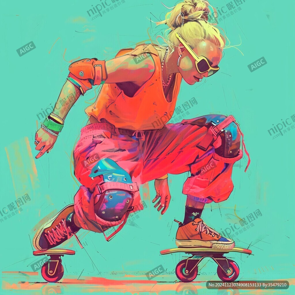 輪滑插畫系列