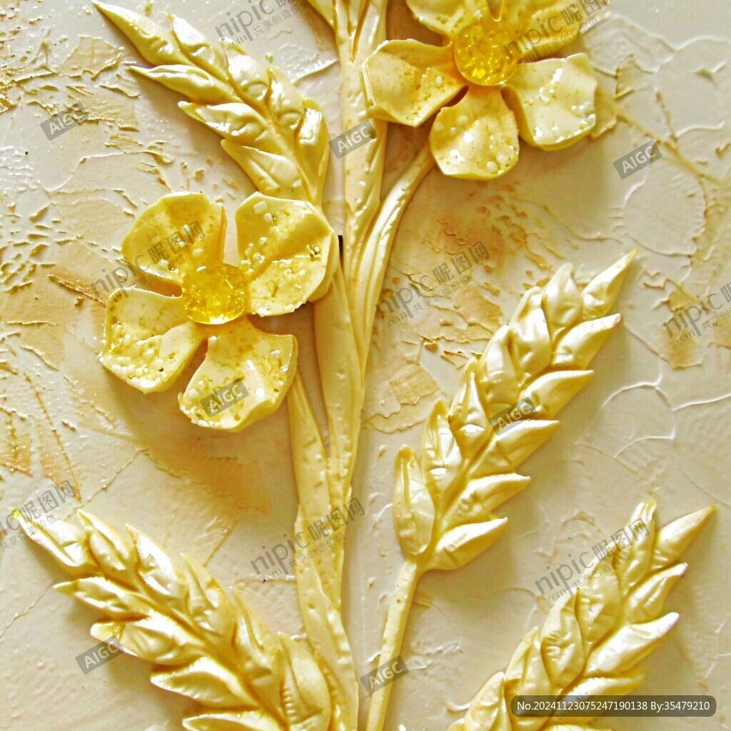 燙金浮雕花