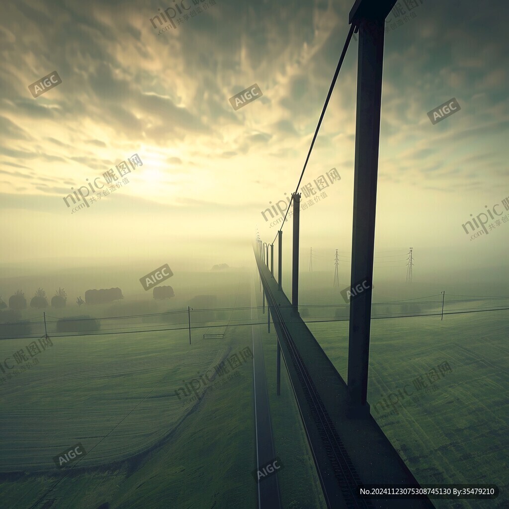 晨霧中的高架橋