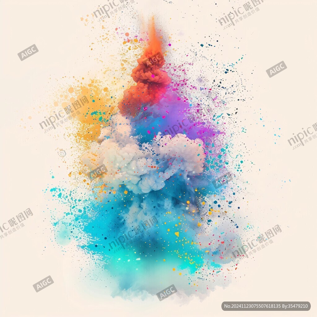 彩色粉末爆炸效果