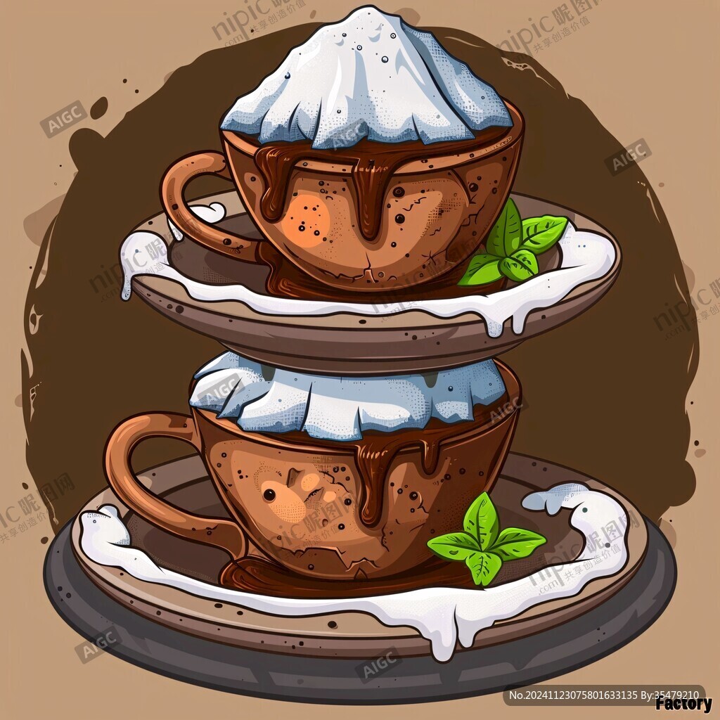咖啡甜品烘焙插畫